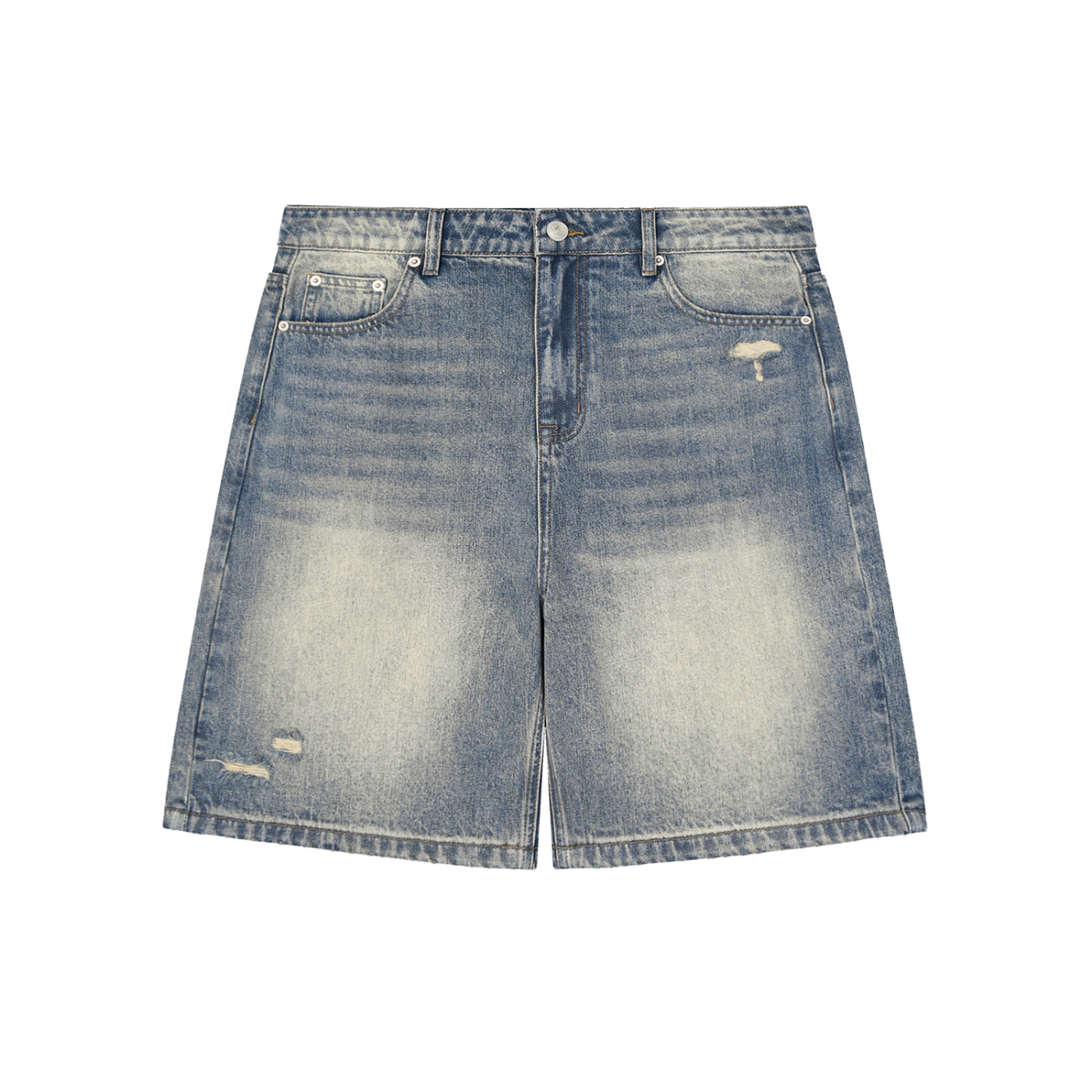 Svelte Faded Distressed Baggy Denim Shorts