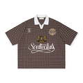 Svelte Club Boxy Plaid Color Block Polo Shirt