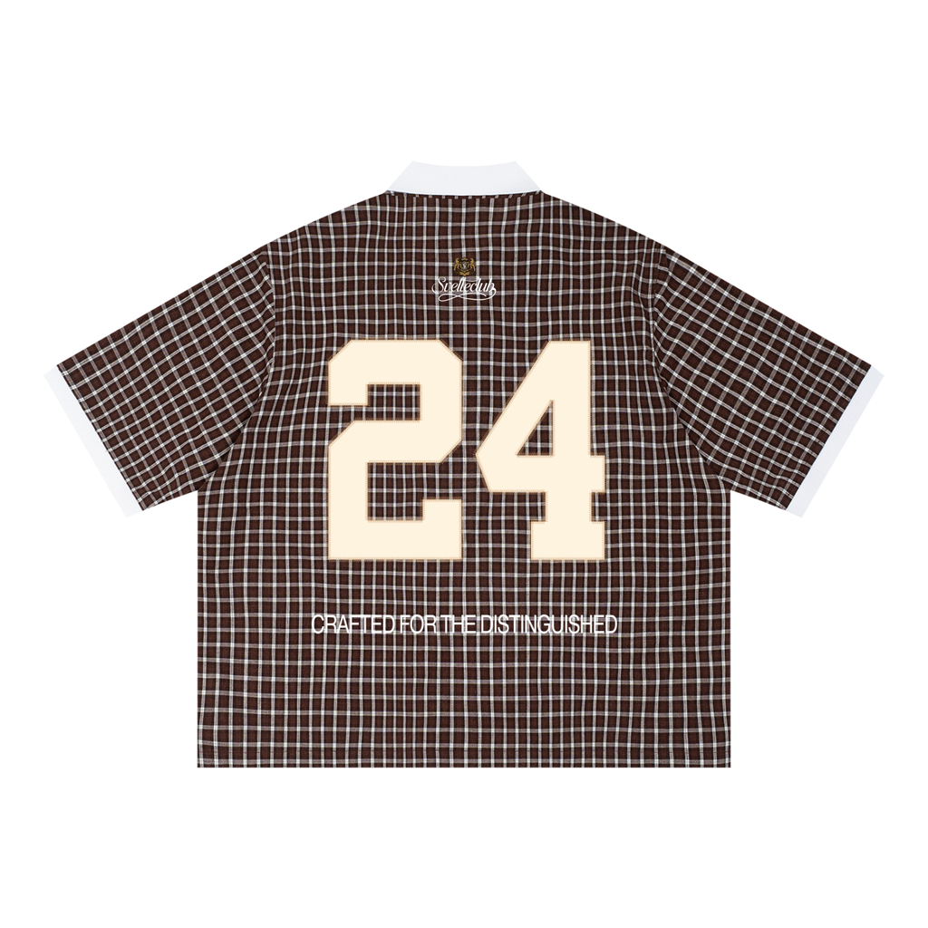 Svelte Club Boxy Plaid Color Block Polo Shirt