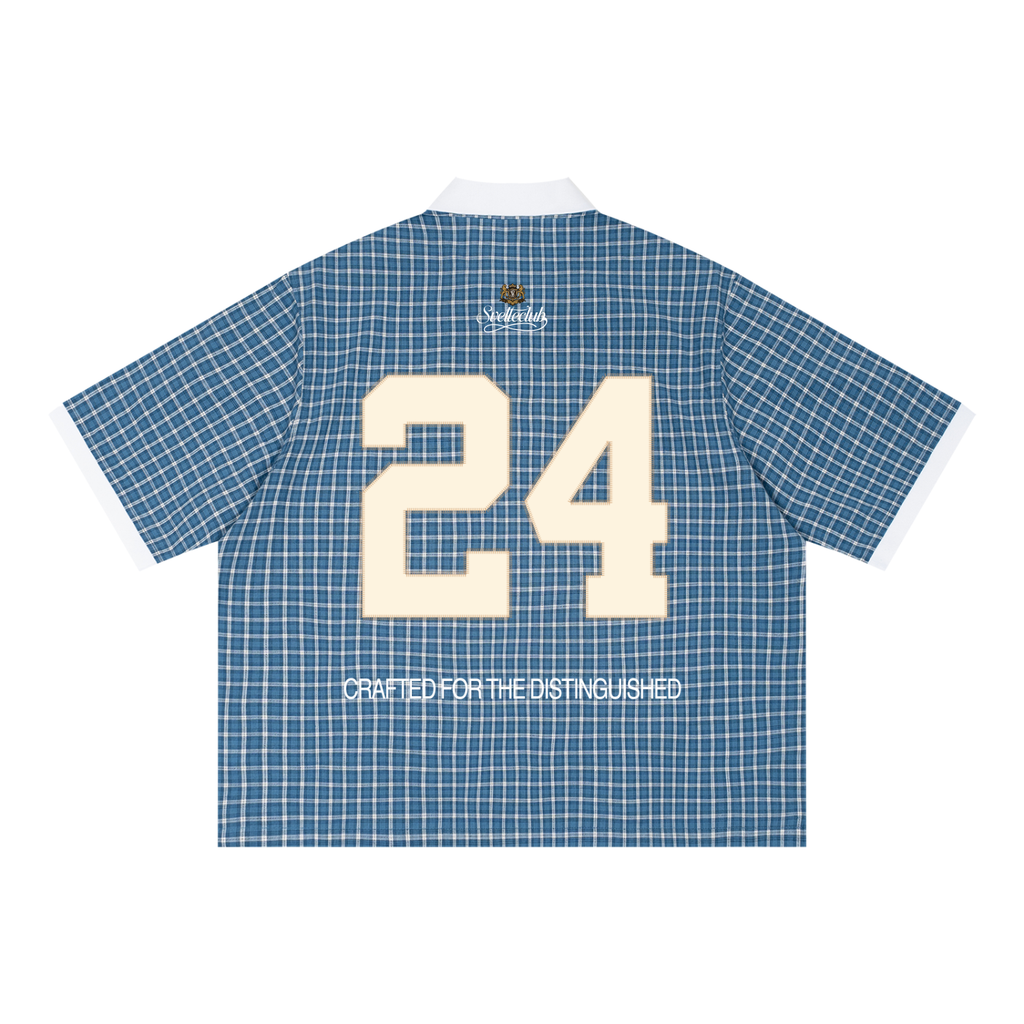 Svelte Club Boxy Plaid Color Block Polo Shirt