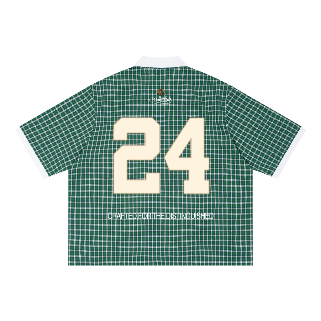 Svelte Club Boxy Plaid Color Block Polo Shirt